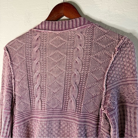 Free People All Washed Out Knit Cardigan Longline Open Front Size Small - Picture 9 of 9